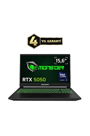 Monster Abra A5 V22.3 Intel Core Ultra 9 185H 16 GB RAM 500 GB SSD 8 GB RTX 5050 Freedos 15,6" FHD 144 Hz Oyun Bilgisayarı - Görsel 1