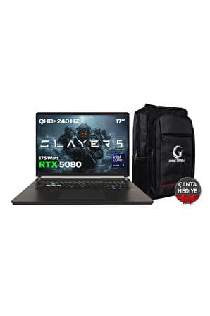 Game Garaj Slayer5 9XL-5080 C1 Intel Ultra 9 275HX 32GB RAM 1TB SSD RTX5080 17" QHD+ IPS 240Hz FreeDOS Gaming Laptop - Görsel 1