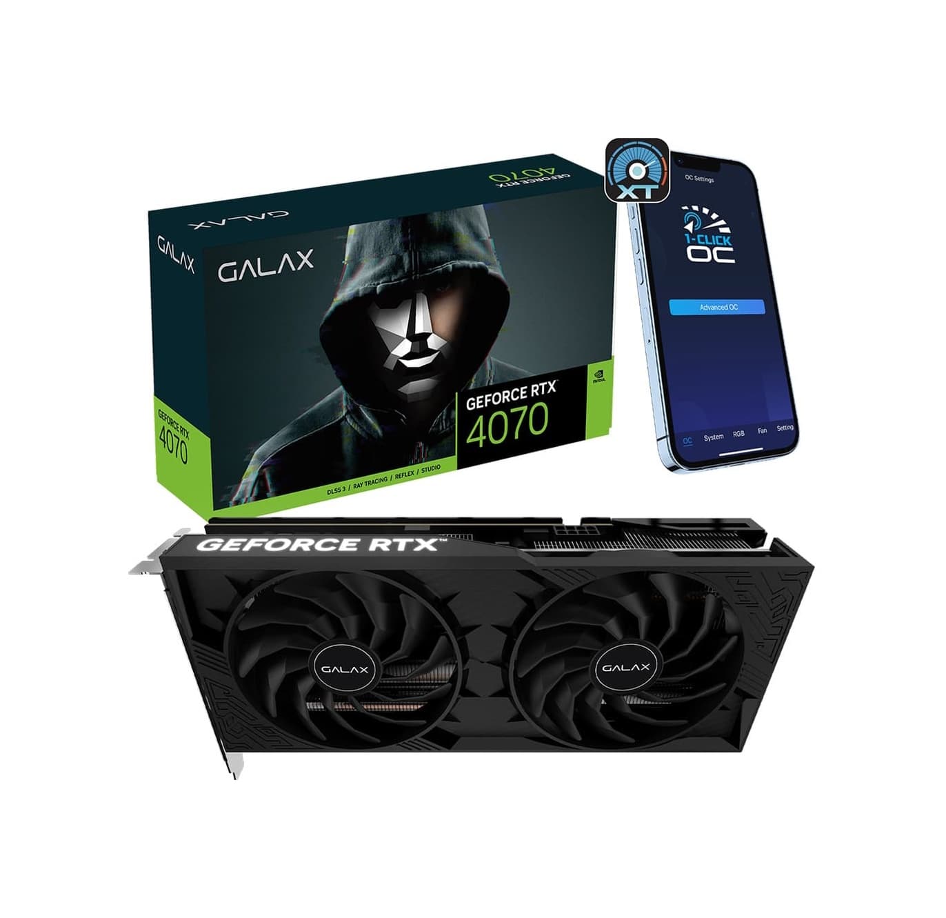 Galax NVIDIA Geforce RTX 4070 1 Click OC 2X 12 GB GDDR6X 192 Bit Ekran Kartı