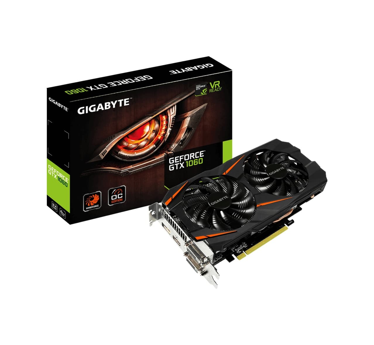 Gigabyte NVIDIA GeForce GTX 1060 Windforce OC GV-N1060WF2OC-6GD 6 GB GDDR5 192 Bit Ekran Kartı