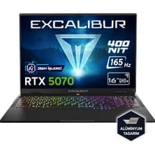 Casper Excalibur G915 AI Intel Core Ultra 7-356H 24GB 2TB RTX5070 165HZ 16" Freedos Gaming Laptop G915.356H-CX70X-C - Görsel 1